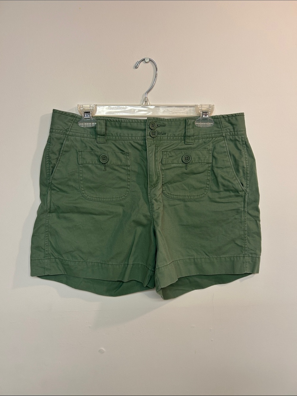 Women’s Olive Green Utility Cotton Shorts